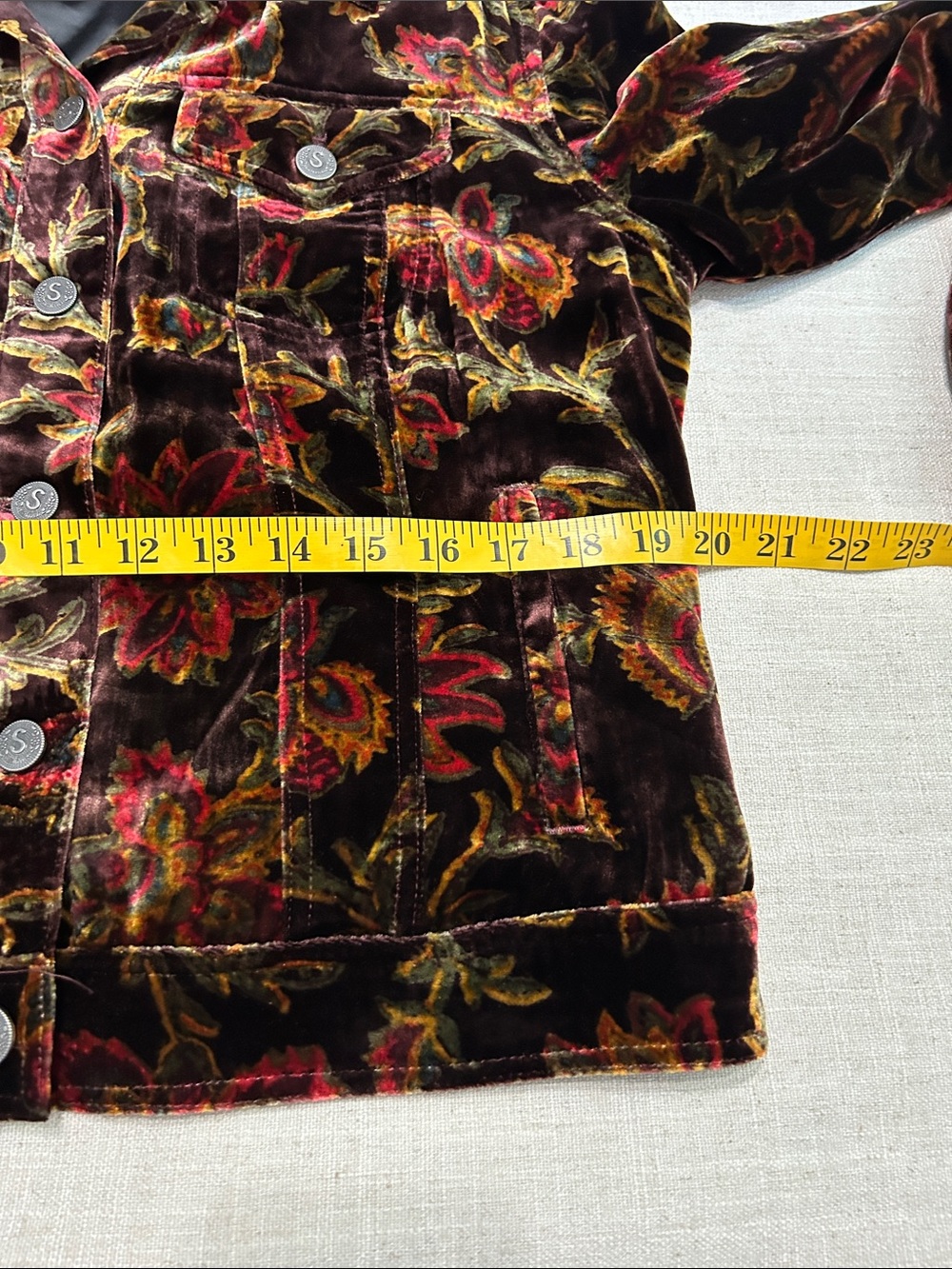 Sundance Jacket Wren Silk Blend Velvet Dark Floral Whimsigoth Fairy Medium - Picture 13 of 15